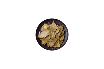 Dried bay leaves, spice, seasoning for cooking at home