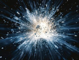 Obraz premium Energetic burst of light and particles in a dark space, creating a dynamic effect