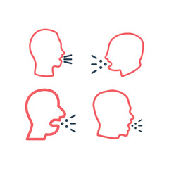 Cough people icons set vector healthy signage template design trendy