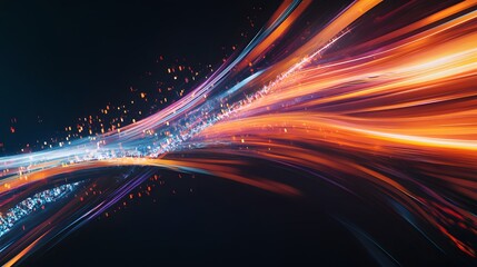 Abstract Digital Light Streams Flowing Dynamically