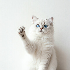 Fototapeta premium very beautiful black and red grey cat on isolated white background 