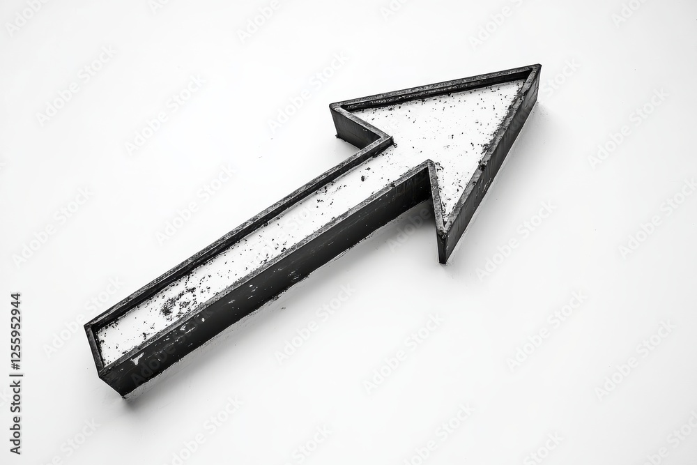 Poster Directional arrow on a plain background suggesting movement or guidance in a minimalist setting