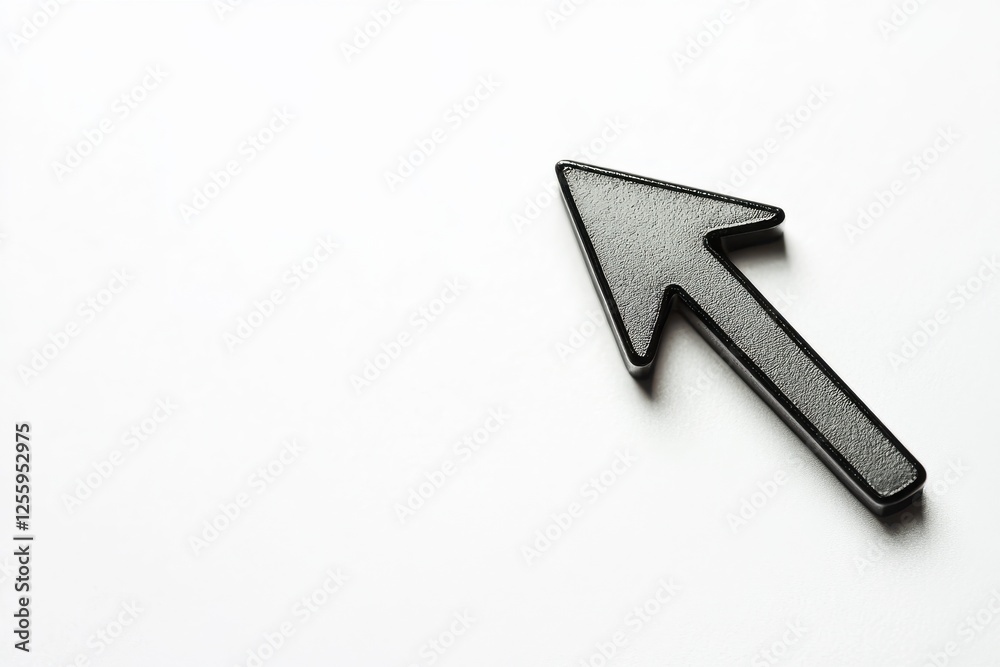 Aufkleber Black arrow pointing upward against a light background emphasizing direction and movement in a minimalistic style