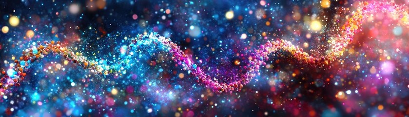 Colorful cosmic swirl, nebula background, digital art, website banner