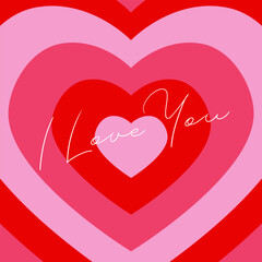Romantic Heart Layers with 'I Love You' Message_Valentine's Day Illustration