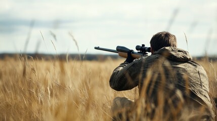 Hunter in a Golden Field: A Day of Hunting
