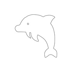 Dolphin Line Art Illustration Vector With White Background.