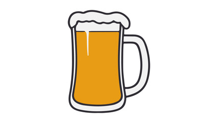 glass of beer simple vector illustration