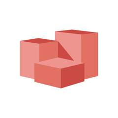 Square Podiums, Exhibition Vector illustration Isolated