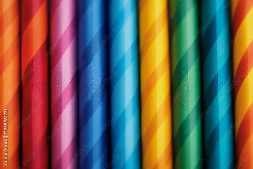 Poster colorful diagonal stripes creating vibrant rainbow pattern