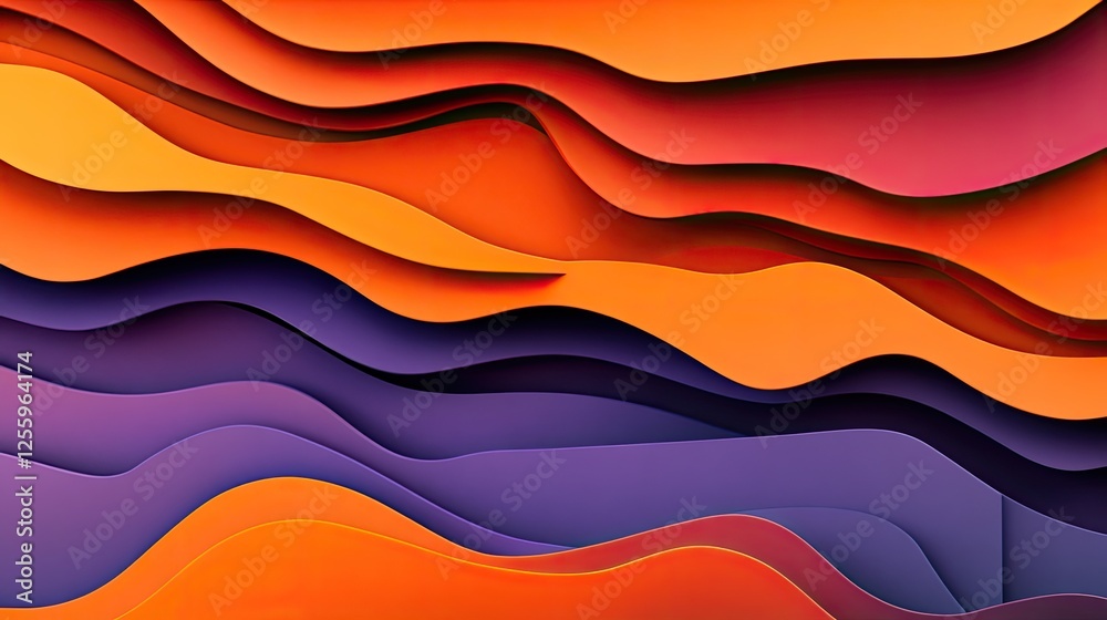 Poster modern smooth gradient with bright orange transitioning into deep purple, ideal for tech or web inte