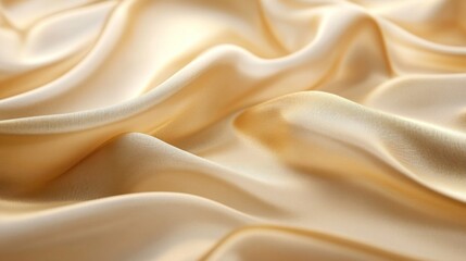 Fototapeta premium Elegant Draped Beige Silk Fabric Texture