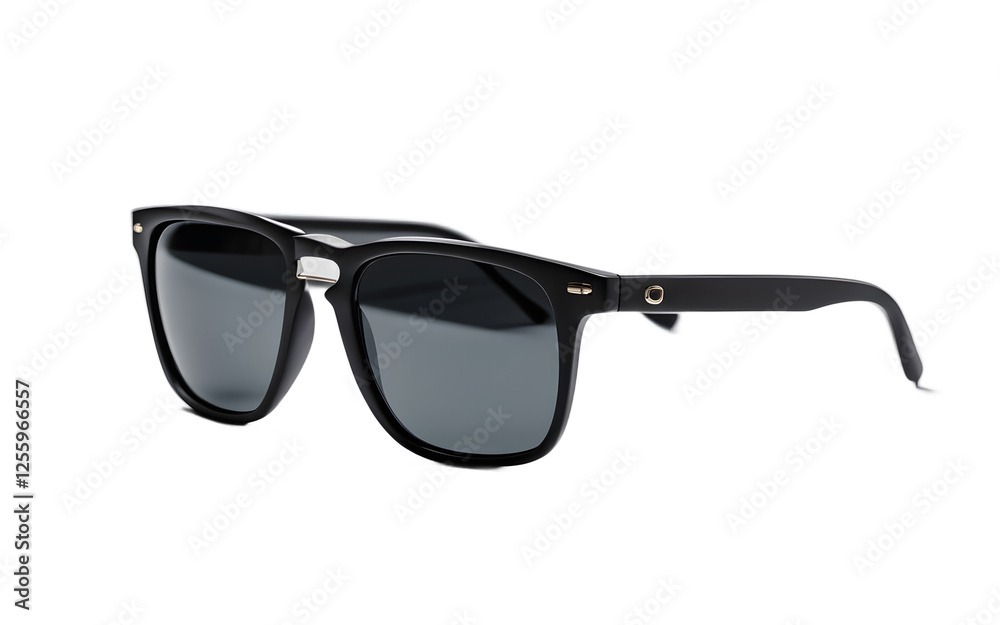 Aufkleber A pair of polarized sunglasses with a matte black frame, isolated on a empty plain background