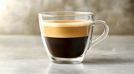 Photo - Aromatic Coffee Layers in Glass Cup on Table