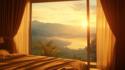 Sunrise Mountain Lake View from Bedroom Window
