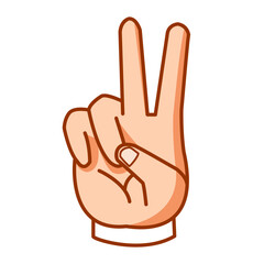 Hand two finger emoji peace