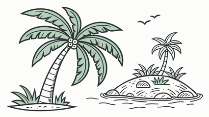 tropical island with palm trees