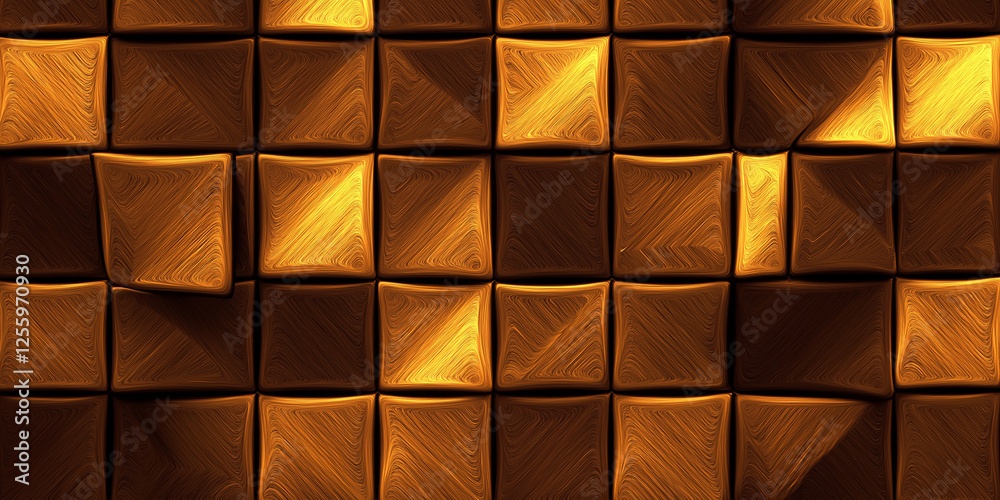 Aufkleber golden textured squares forming an elegant background design