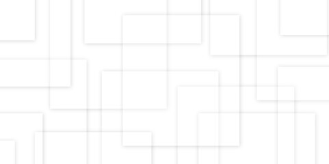Abstract white background design with layers of textured white transparent material in triangle and squares shapes. White color technology concept geometric line vector white light grey background.	

