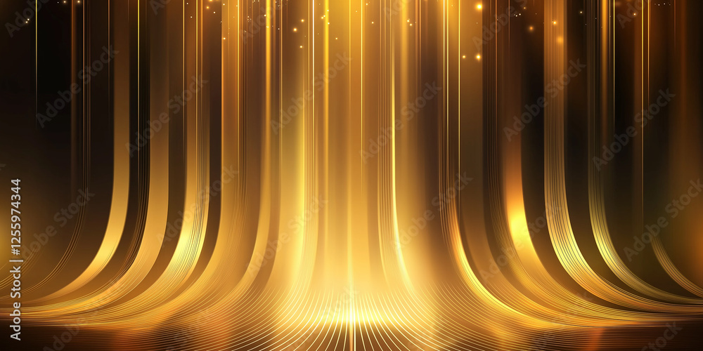Poster Golden abstract lines background creating elegant and futuristic design