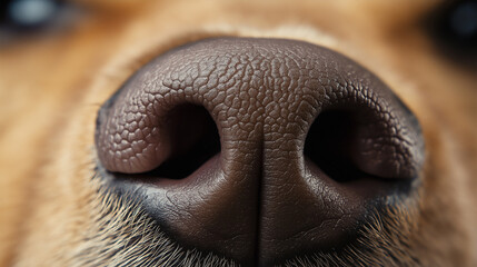 Close-up of dog nose showing intricate texture and detail