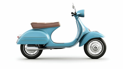 Obraz premium 3D Illustration Classic Blue Scooter Moped Transportation Retro Style Vintage Design Ride Urban Commute Motorbike