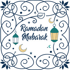 Ramadan Mubarak Typography design
