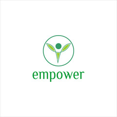 empower logo wellness balance care design vector. self care nature design