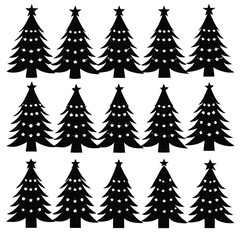 Obraz premium christmas trees set