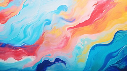 Vibrant Marbled Acrylic Wave Art