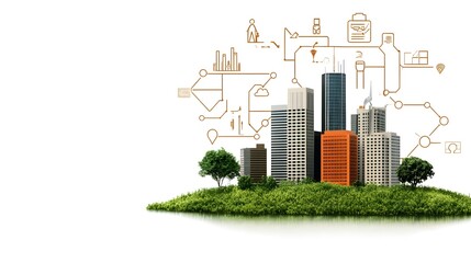 Obraz premium Interconnected Urban for a Greener Future
