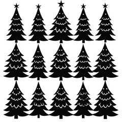 christmas trees set