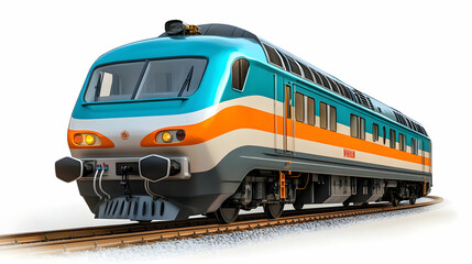 Fototapeta premium 3D Illustration Modern Passenger Express Train Railway Transportation