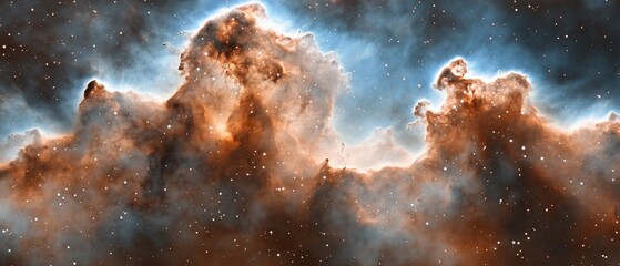 Obraz premium Cosmic cloudscape, nebula, space, stars, celestial, background, astronomy.