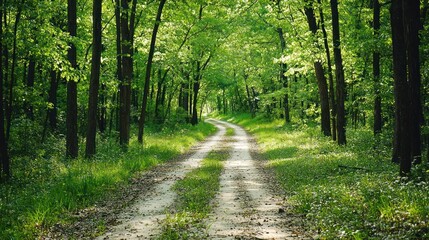 Obraz premium Sunlight Drenched Forest Path