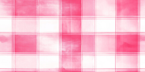 Fototapeta premium Pink watercolor checkered pattern creating a modern and stylish look