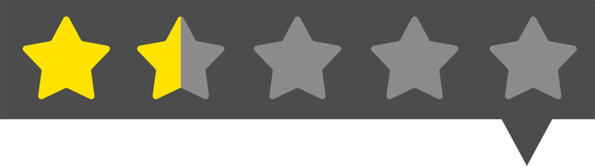 1,5 star rating icon