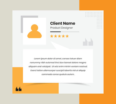 Minimalist customer feedback and testimonial social media post template design