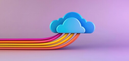 cloud infrastructure networking cost-effectiveness. cloud infrastructure networking cost-effectiveness. Close-up of fiber optic cables leading to digital cloud shapes, emphasizing connectivity 