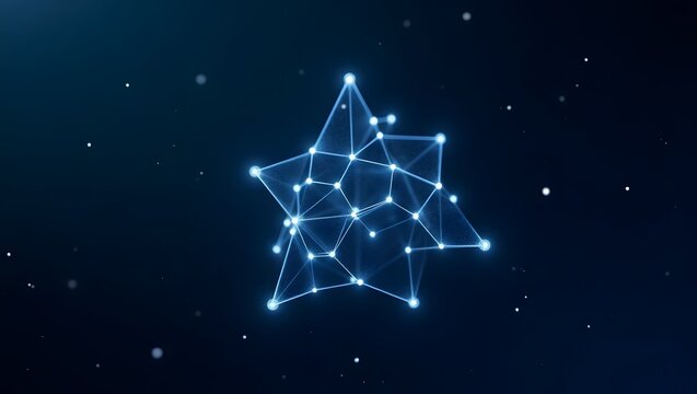 3D Low-Poly AI Brain with Neural Network Connections