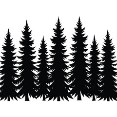 Obraz premium set of fir trees