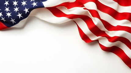 Flowing Abstract American Flag Design on White Background