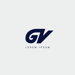 Modern alphabet letter GV VG unique logo vector template illustration GV Logo