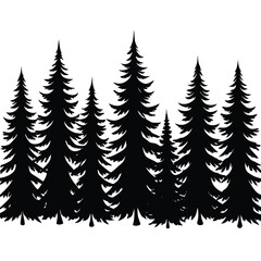 Obraz premium set of vector trees