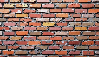 Obraz premium Photorealistic rendering of a rustic brick wall with earthy colors and textures
