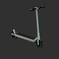3D green scooter object icon