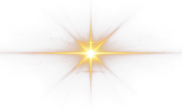 Radiant Burst of Light Resembling a Star at Its Core Isolate on Transparent Background, cutout, png