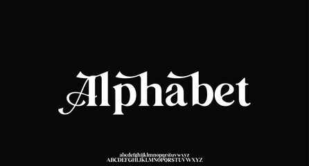 Alphabet, Luxury alphabet letters font. Typography elegant wedding classic lettering serif fonts decorative vintage retro. vector illustration 
