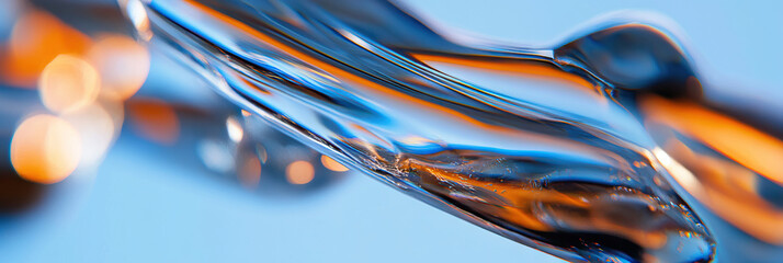 Abstract Image of Flowing Translucent Liquid with Bokeh Background
