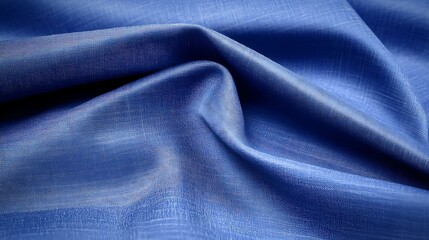 Draped Blue Fabric Showing Textured Surface